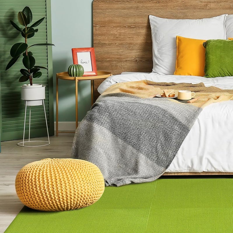 WAPANE Self Adhesive Carpet Floor Peel Tile Square 20 Pcs Peel and Stick Carpet Tiles for Kitchen Bedrooms Indoor Outdoor Green - Image 3